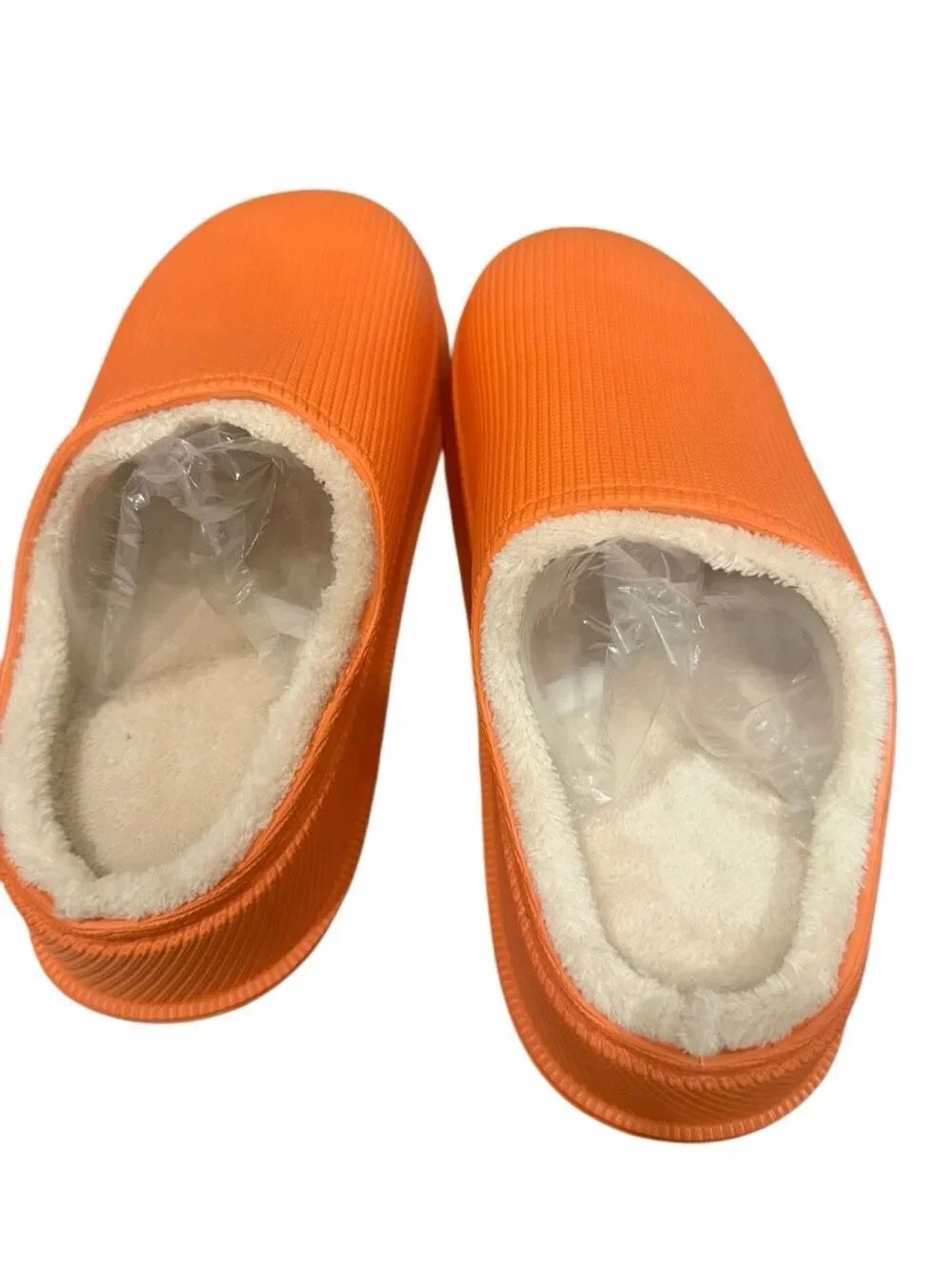 Nwt Cloud Slides Men's Cozy Fur-Lined Clogs- Orange- Size 40-41(6.5-7.5) — image 3 of 8